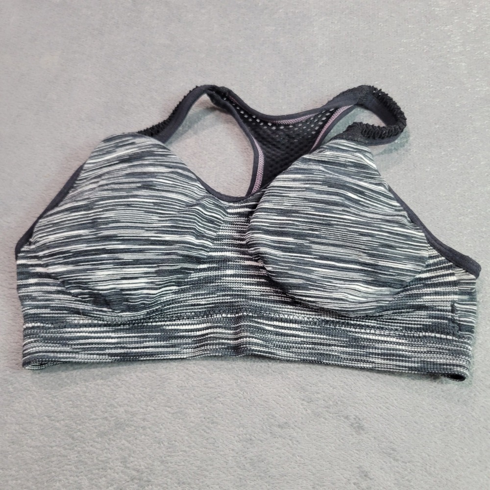 Sports Bra Girls S Black White Space Dye Racerback Athletic Activewear Gym Wear